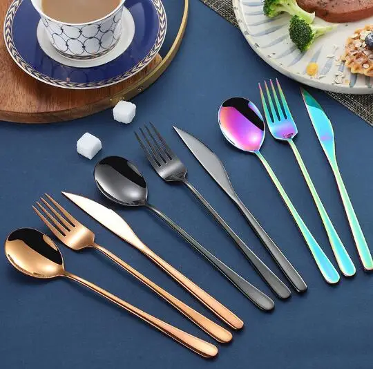 Набор столовых приборов из нержавеющей стали с длинной ручкой корейский стиль