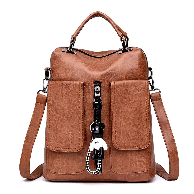 Женские кожаные рюкзаки Mochila Feminina женские кожаные рюкзаки высокого качества школьные рюкзаки для девочек Женские однотонные повседневные Рюкзаки