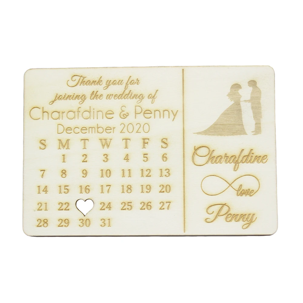 Индивидуальные свадебные деревянные сувениры пригласительная открытка 15x10 см