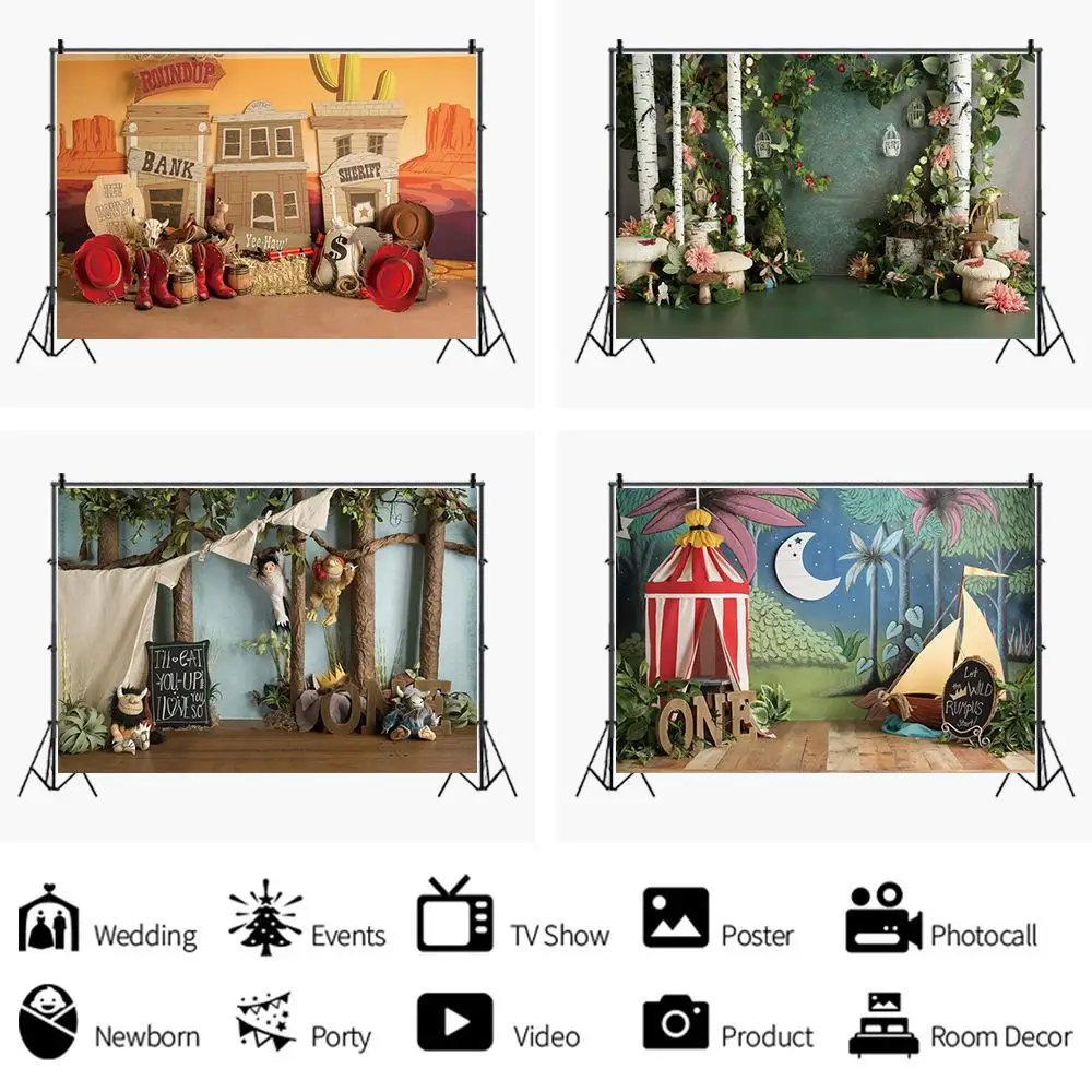 

Виниловый фон для фотосъемки детей с изображением воздушных шаров подарков игрушек на день рождения