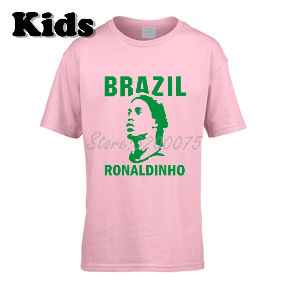 15 Детская футболка Ronaldo De Assis Moreira Ronaldinho 10, Бразильская Легенда Футболка с круглым вырезом для мальчиков и девочек W19032911 - Цвет: 15