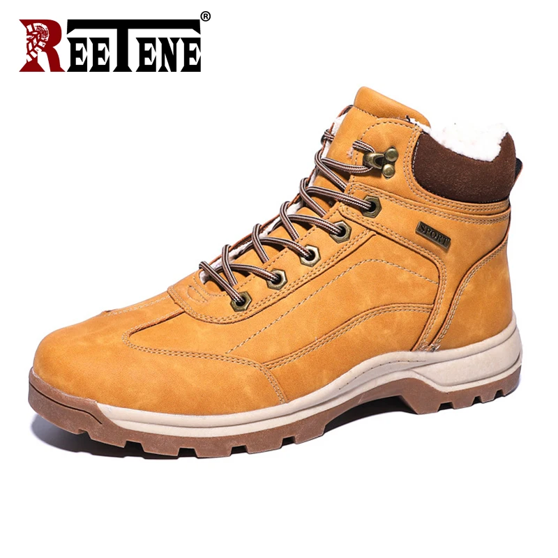 Водонепроницаемые мужские зимние ботинки REETENE теплые кроссовки