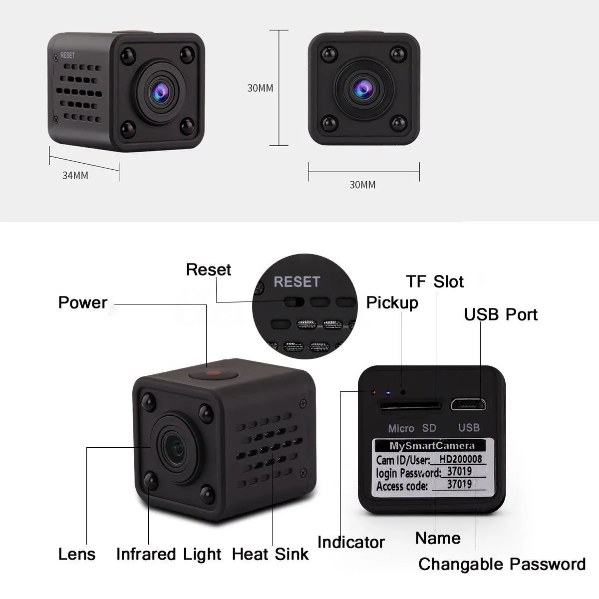 108 P Портативная карта Instert WiFi HD камера ночного видения умный дом | Компьютеры и