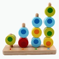 wooden montessori porous cognitive mathematics matching educational toys preschool baby early learning building block kids toys