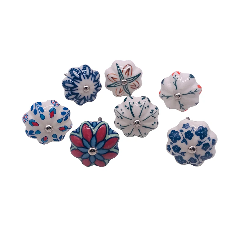 1x Синий Зеленый Керамика шкаф со стеклянными дверями ручки для выдвижных ящиков