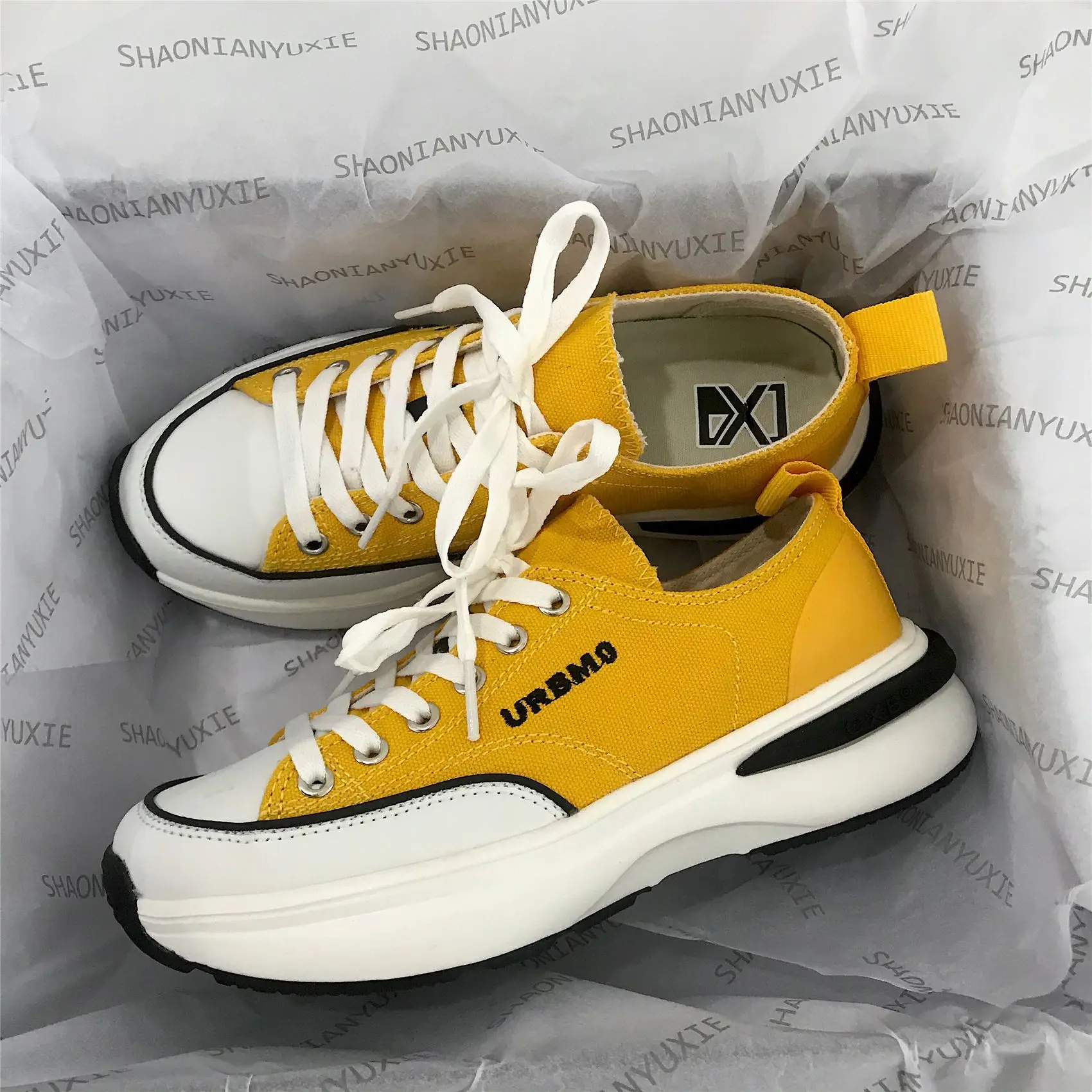 

Designers Thick Platform Shoes Women Lace Up Female Walking Shoes Tenis Feminino Casual Canvas Shoes Ladies Female Footwear