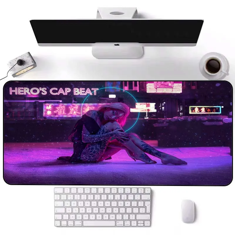 

Anime rgb mouse pad HD printing computer led lights gamer lock edge mousepad xxl keyboard pc carpet CSGO