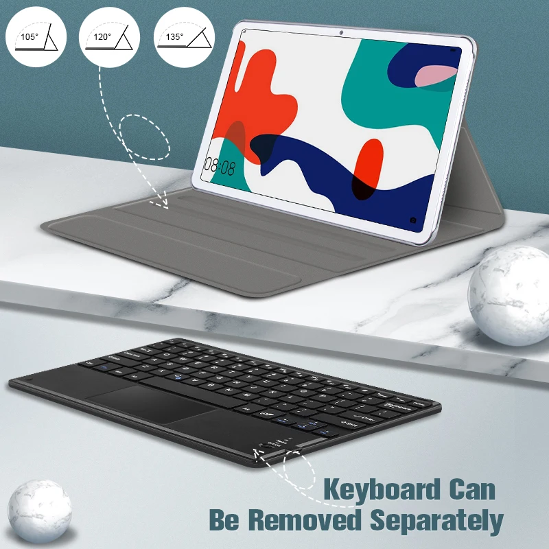 For Huawei MatePad 10.4 2020 Keyboard Case PU Leather Cover for BAH3-L09 BAH3-W09 BAH3-AL00 with Trackpad Tablet funda | Компьютеры и
