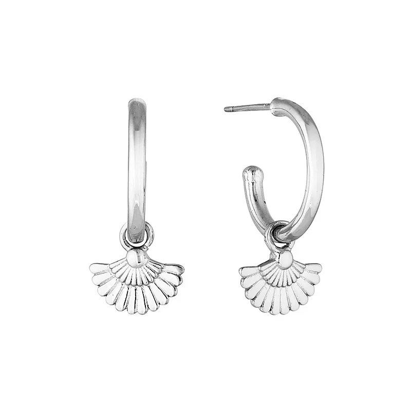 

Charm stud earrings for women 925 sterling silver fine jewelry dangle fan shape earlobe piercing ear Accessories casual Gifts