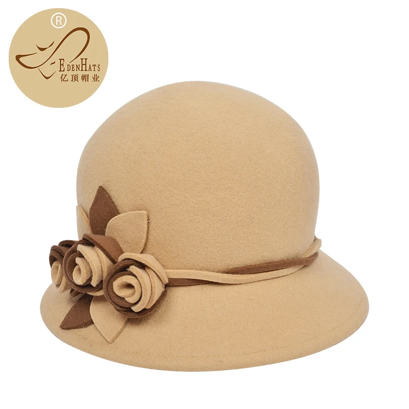

Warm Wool Felt Cap Hat For Women , Fashion Fedora Bowler Bucket Cap Used By Snow Winter W10-1528