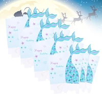 36pcs creative popcorn boxes mermaid printing party treat box snack container party supplies for birthday blue