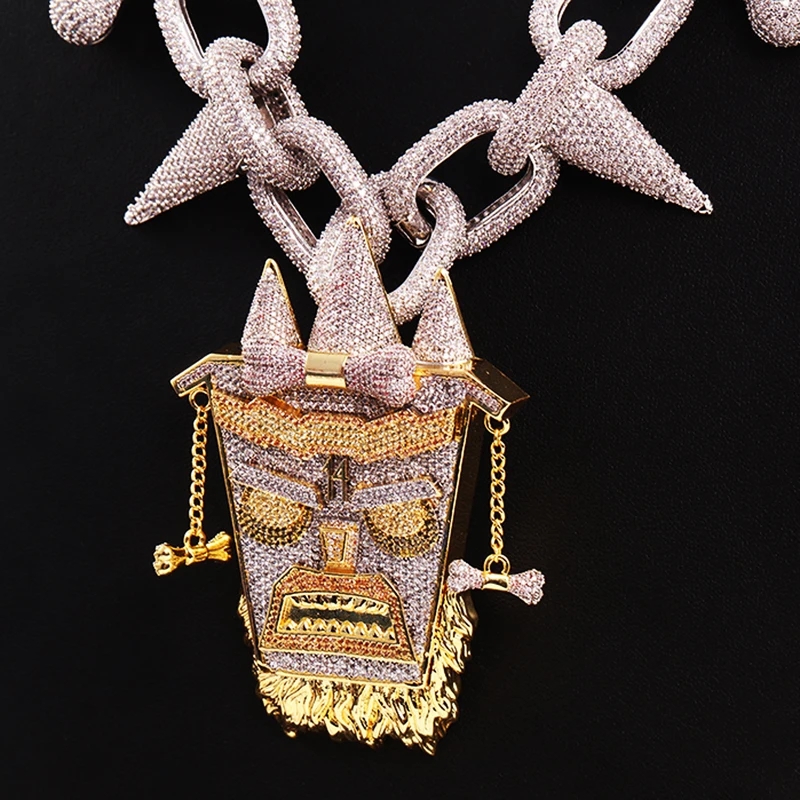 Ожерелье с кулоном в стиле хип хоп ювелирное изделие рэппи редд Тикки украшение