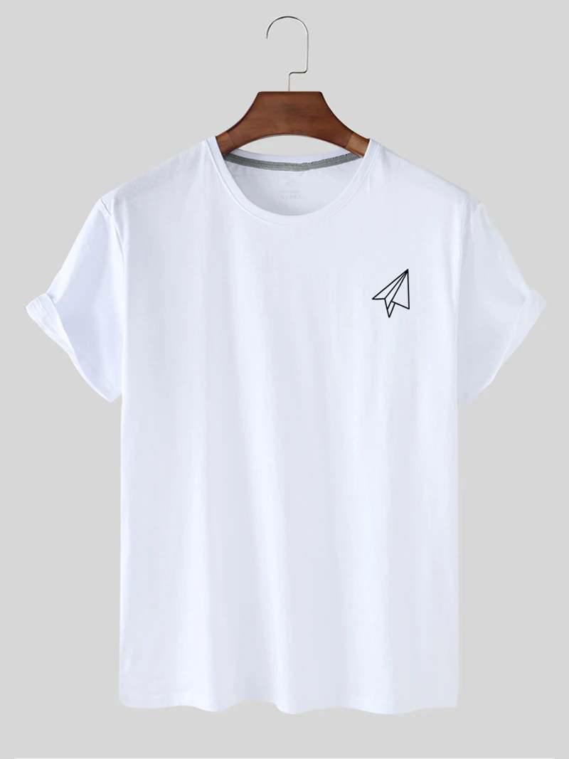 

LH20591 Summer New Arrival Quick-Drying Paper Plane Pattern Printing All-Match Short Sleeve Round Neck Loose T-shirt For Woman