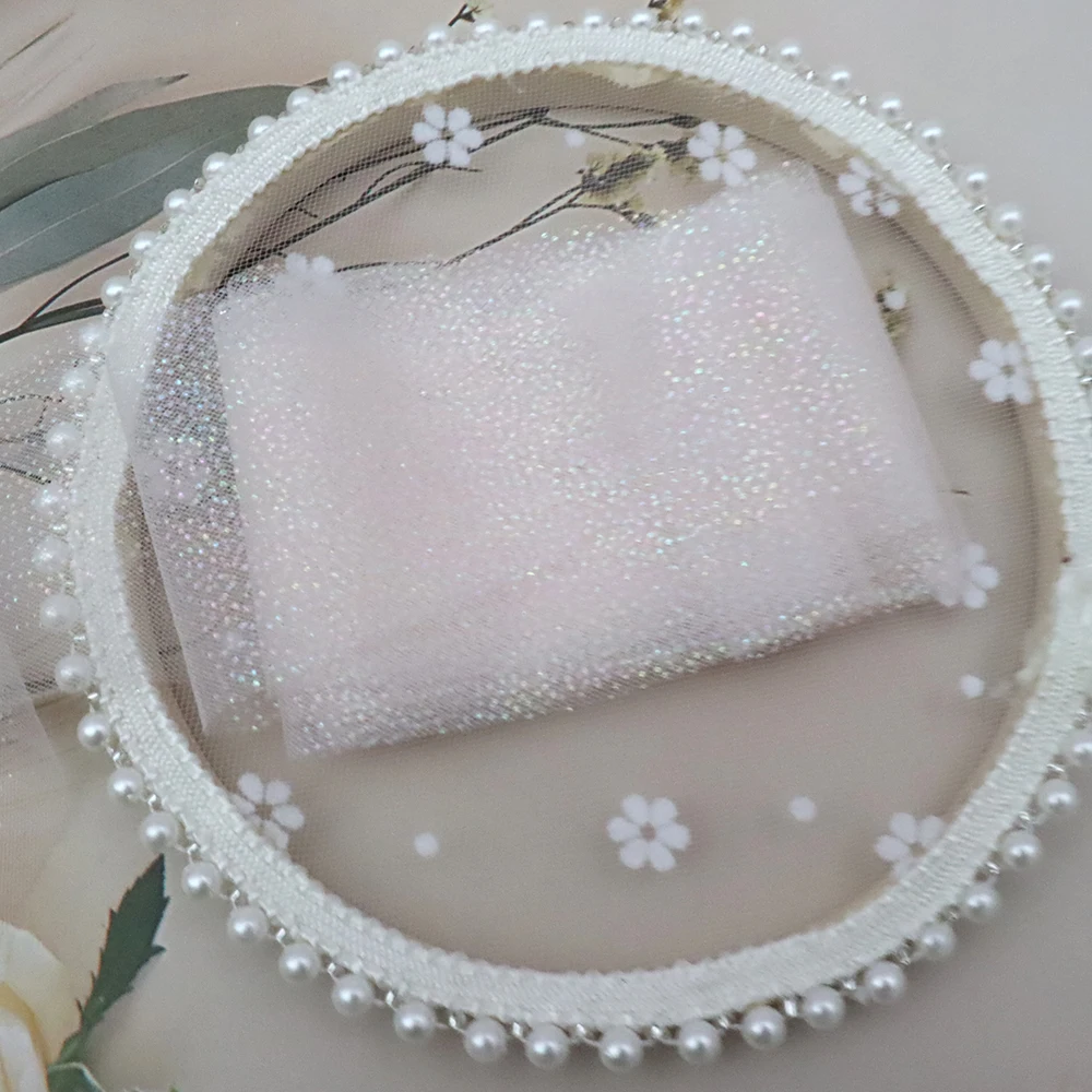 6cm 5Yards Rainbow Foil Dot Tulle Organza Gauze Fabric DIY Hair Bows Handmade Material Baby Shower Party Supplies - купить по