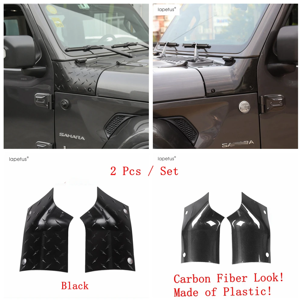

Lapetus Accessories Fit For Jeep Wrangler JL 2018 - 2022 Engine Hood Cover Wrap Angle Corner Protection Molding Cover Kit Trim