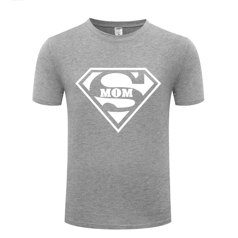 Футболка с супергероем Super MOM мужская новинка хлопковая футболка коротким