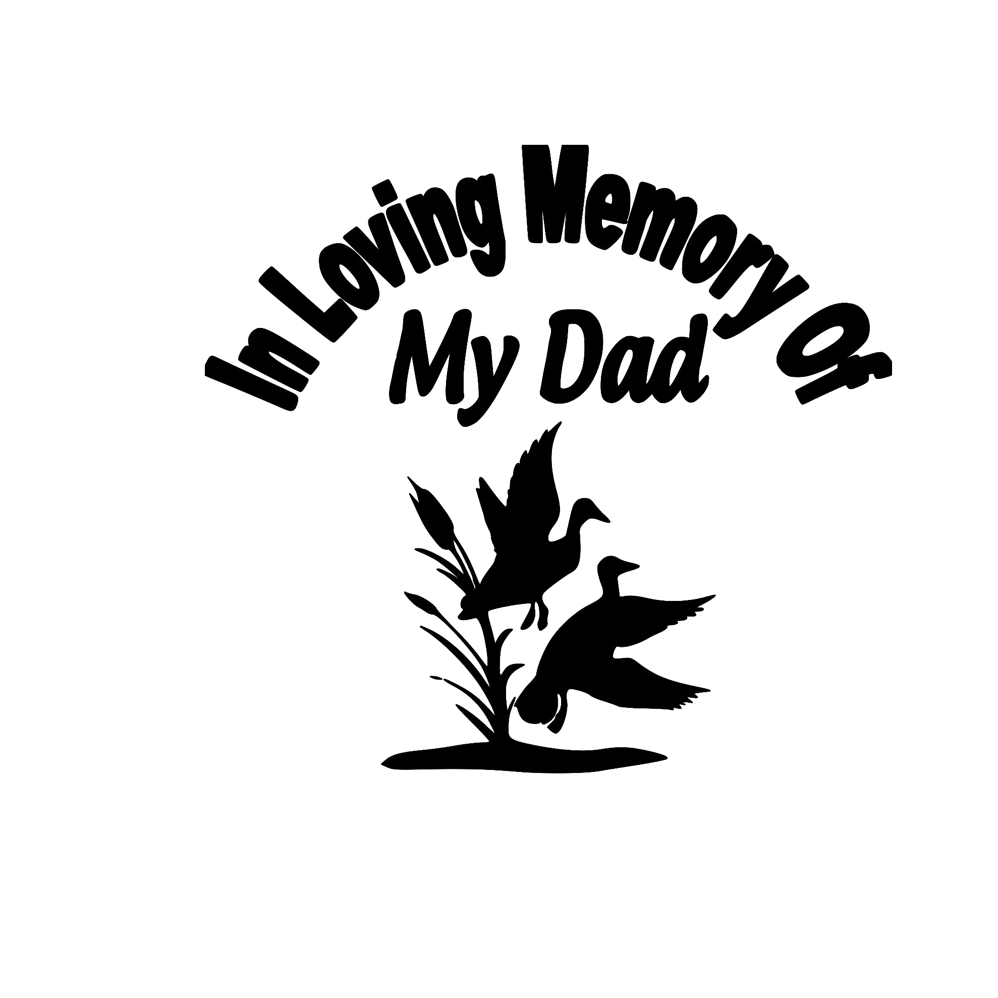 

In Loving Memory Vinyl Decal Sticker Personalized Car Window Ducks Dad Checkered Windshield Sticker