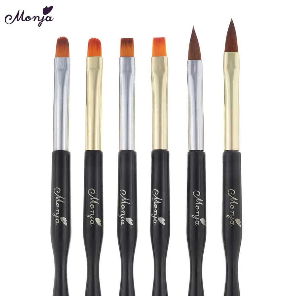 Monja двухсторонний дизайн ногтей полосы линии лайнер DIY кисть для рисования жидкий