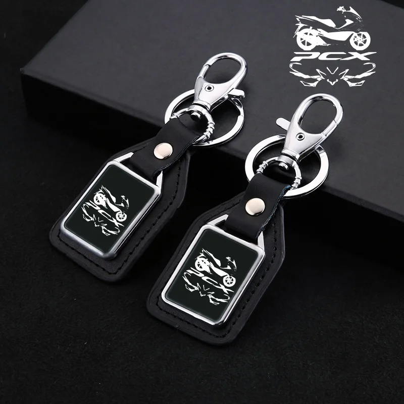 

For HONDA PCX125 PCX150 PCX 125 PCX 150 2018-2021 Fashion motorcycle leather key ring Keychain with logo Accessories