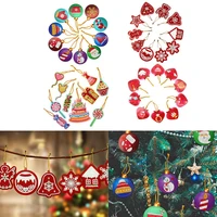 10pcs diy diamond painting christmas tree pendant full drills special shape diamond embroidery christmas decorations for home