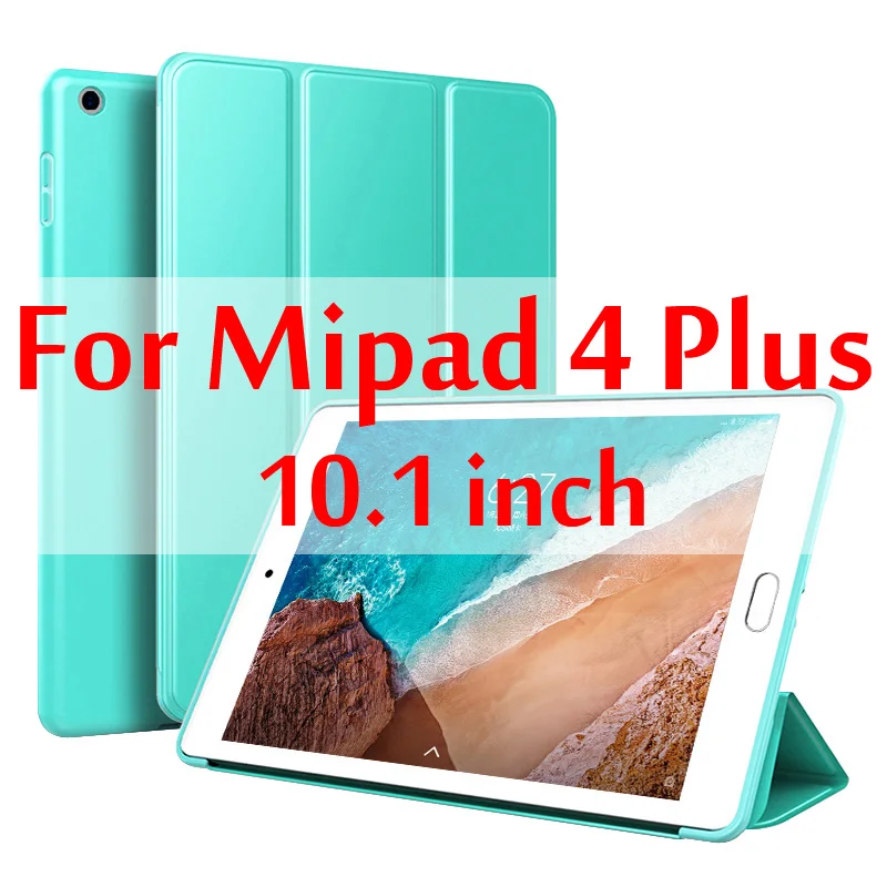Green Чехол для Xiaomi Mi Pad 4 Plus, 10,1 дюймов, силиконовый смарт-чехол, магнитный автоматический режим сна, из искусственной кожи чехол для Xiaomi Mi pad 4 Plus+ Gif - Цвет: Green
