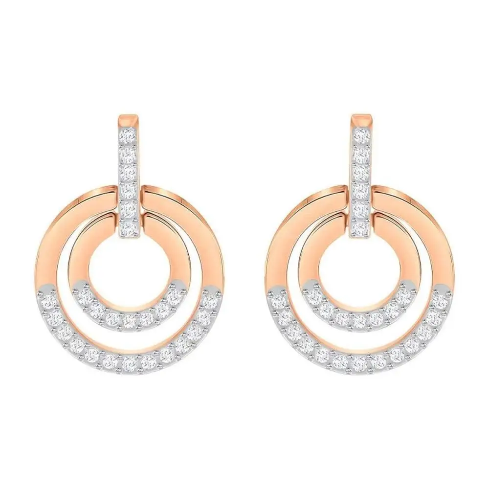 

High Quality SWA Double Circle Modern Elegant Super Beauty Exquisite Earrings Charm Fashion Jewelry