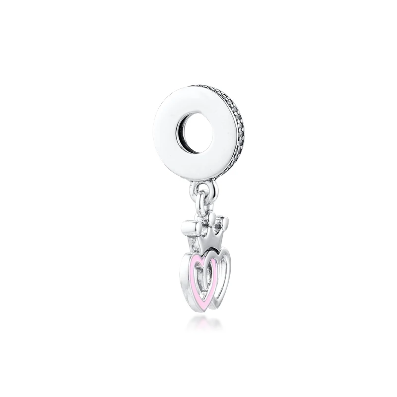 Подвески с коронными сердечками из стерлингового серебра 925 пробы бусины