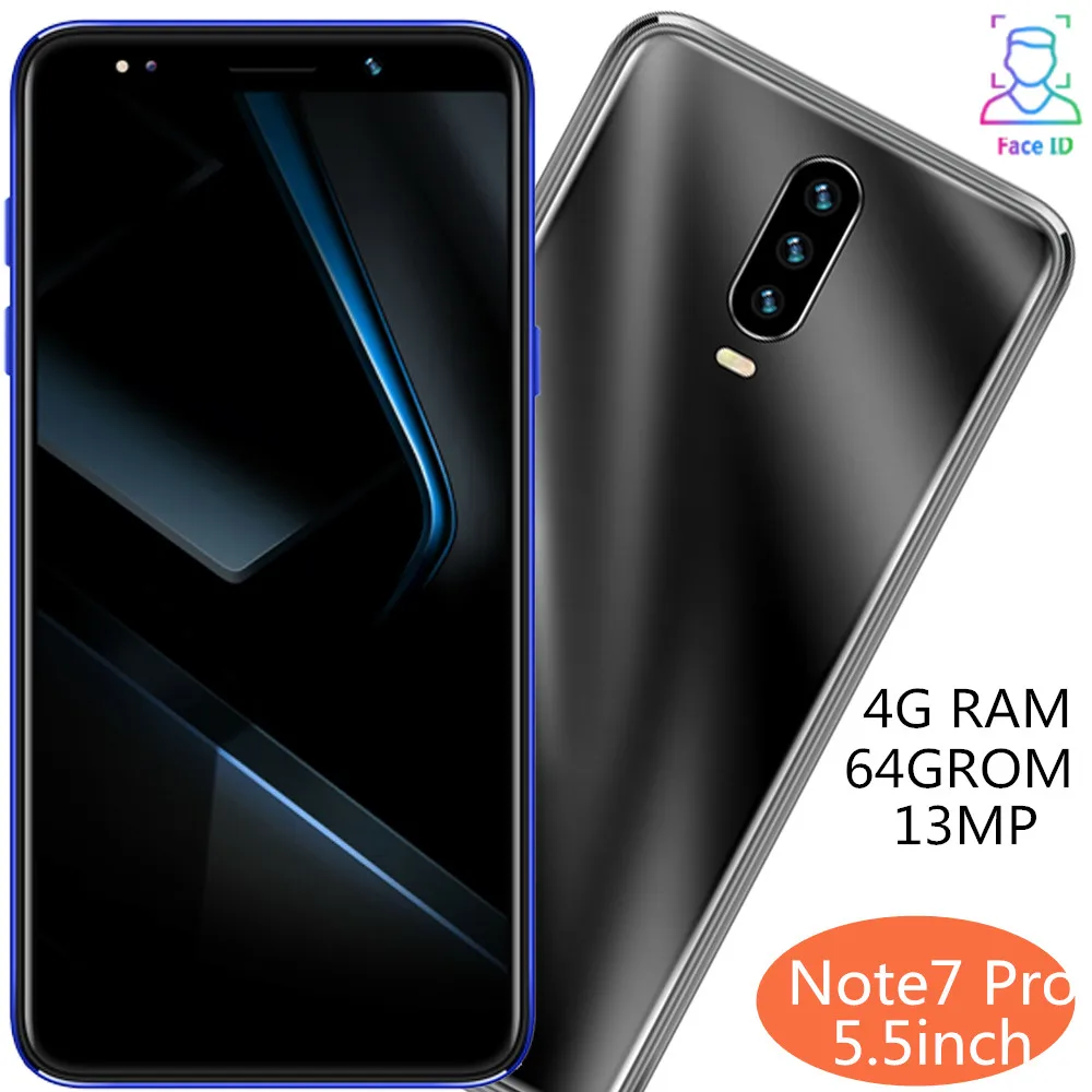 Note 7 Pro смартфон с 5 дюймовым дисплеем четырёхъядерным процессором ОЗУ 4 Гб ПЗУ 64 ГБ