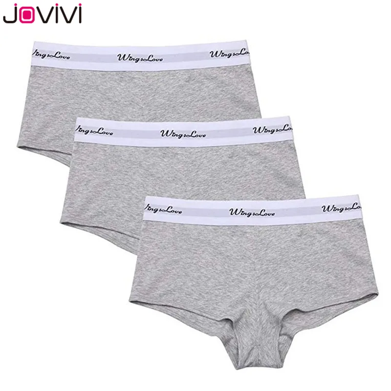 Jovivi, 3 шт., женские трусы для мальчиков, спортивные сексуальные бесшовные трусики, трусы, разноцветные, размер S-L, черные/белые/серые, Wingslove, трусики