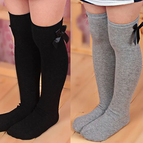 Модные детские гольфы для девочек Хлопковые принцессы однотонные гетры в