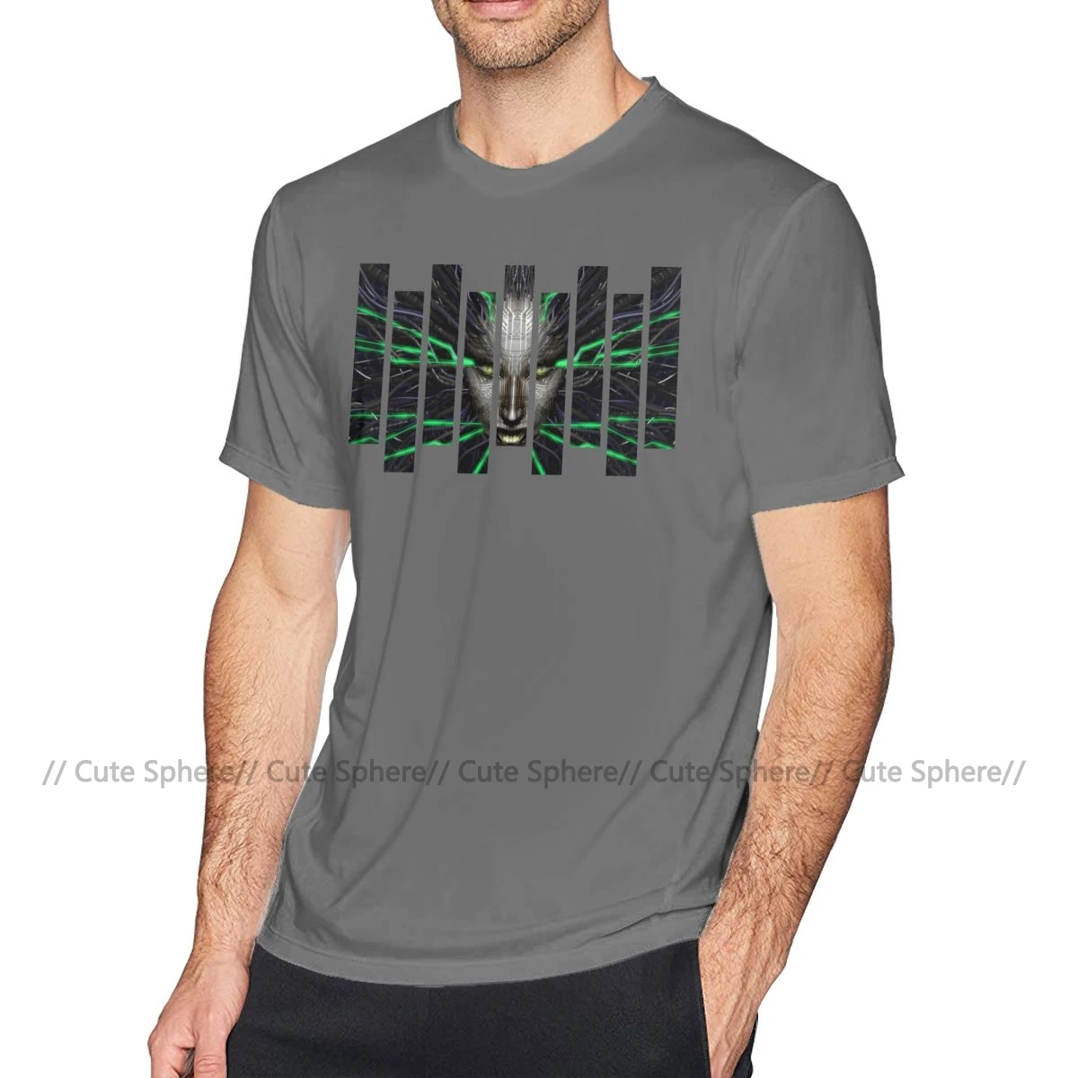 Футболка system Shock, футболка system Shock, футболка из 100 хлопка с коротким рукавом, модная футболка с графикой, большие размеры - Цвет: Dark Grey