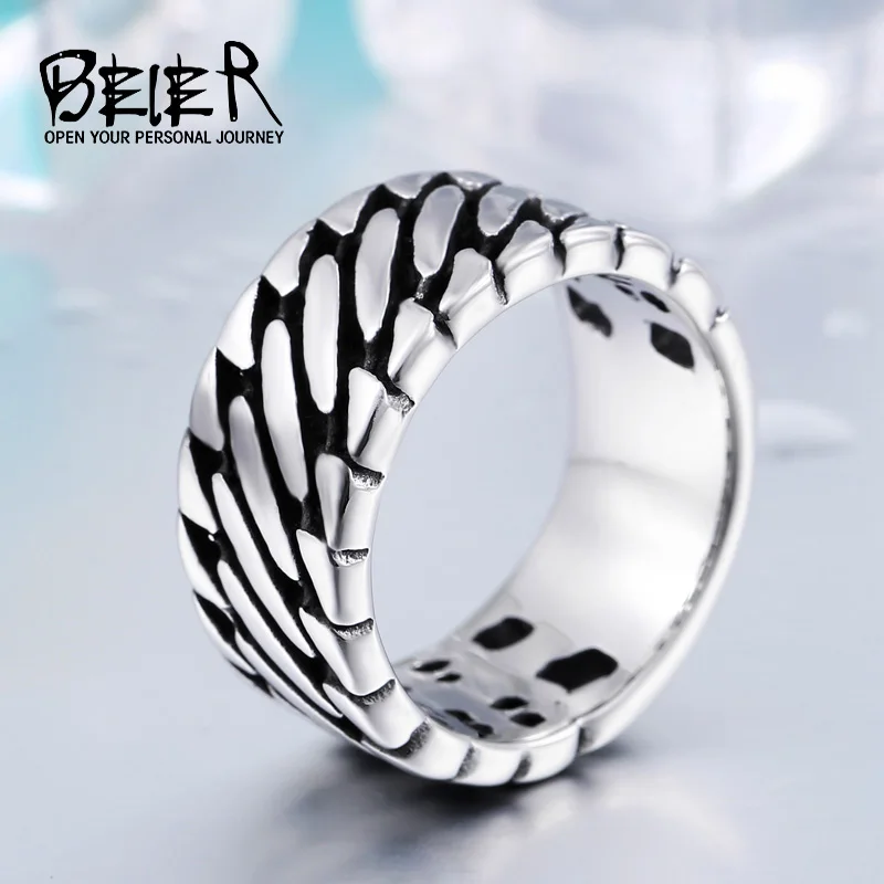 Man Wide Chain Knitting Ring Personality Exagerrated Stainless Steel Special Jewelry BR2018 US size|fashion rings|ring fashionknitting ring |