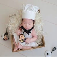 newborn photography props chef style theme clothing full moon hundred days baby photo master chef theme set
