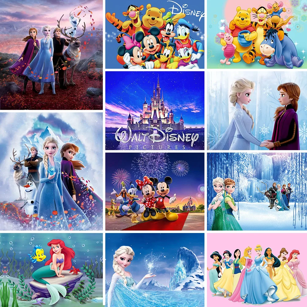 

Алмазная 5D картина «сделай сам», Набор для вышивки крестиком из мультфильма Дисней, принцессы принца серия «Русалка», квадратная/круглая мо...