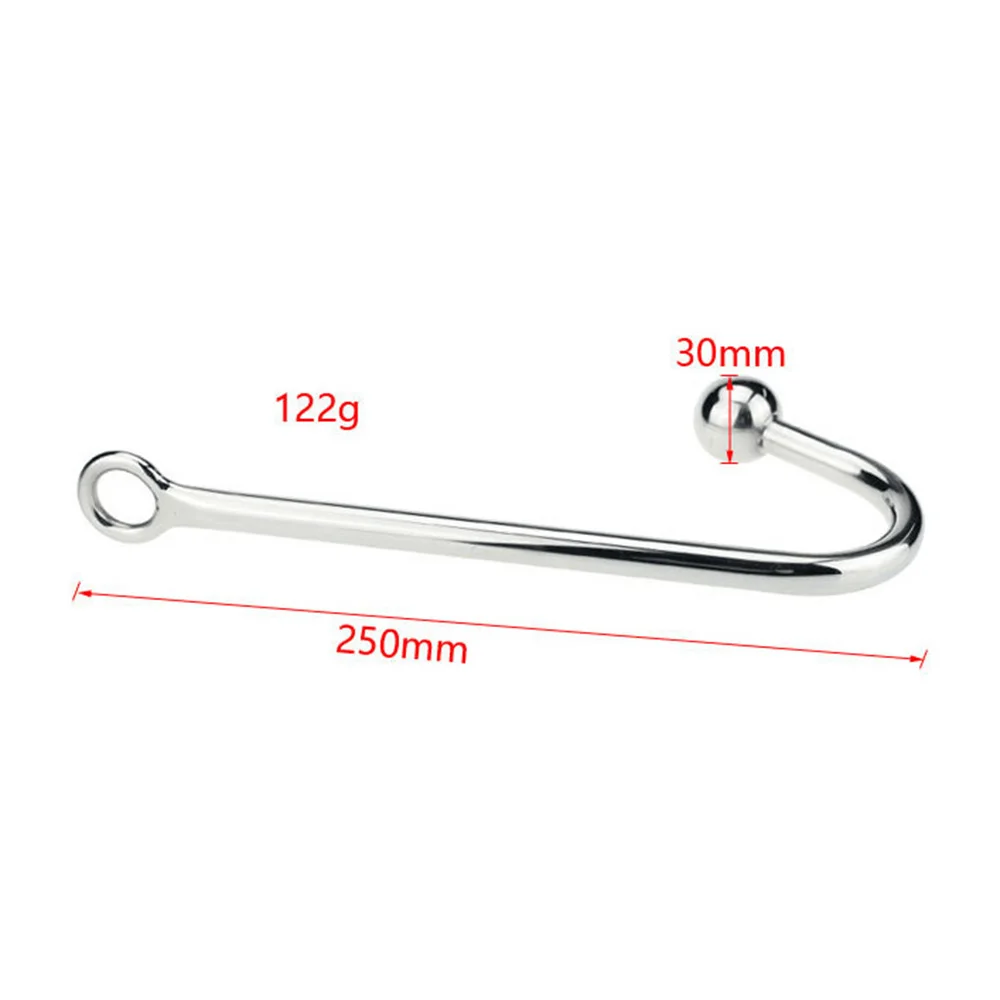 Нержавеющая сталь Анальный крюк Анальная пробка массажер простаты с 1 шариком