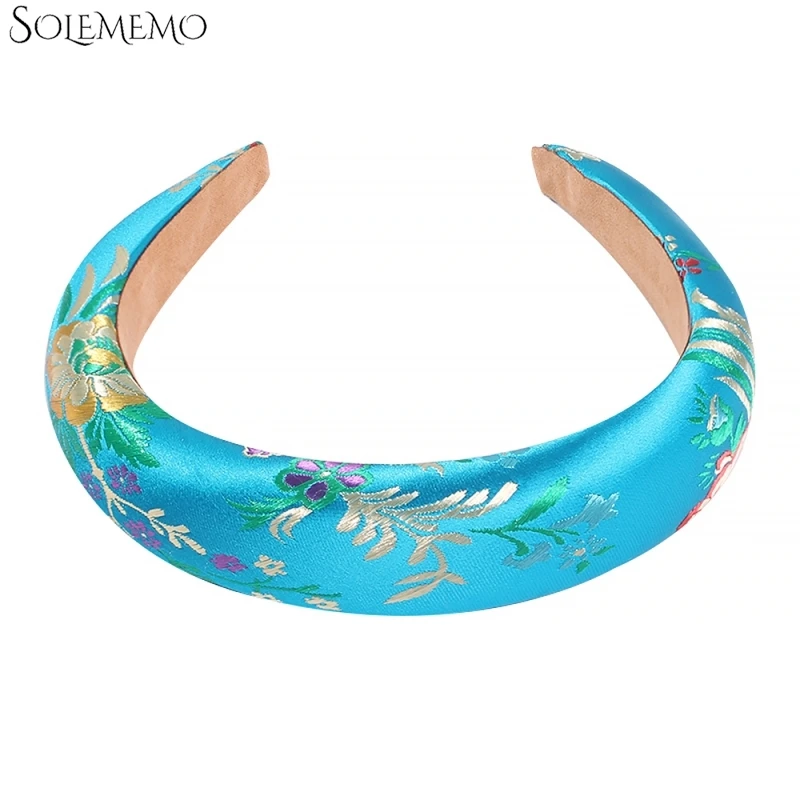 Женская повязка на голову с атласным узором в стиле ретро этнические украшения