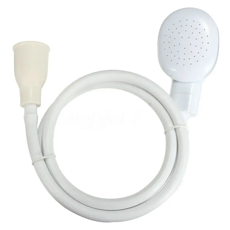 

White Hair Shower Water Spray Head Hose Tube Bathroom Shampoo Bath Mixer Tap