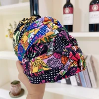 pop style twisted headbands for women vintage flower printed cotton hairbands head wrap bohemian hair accessories gifts