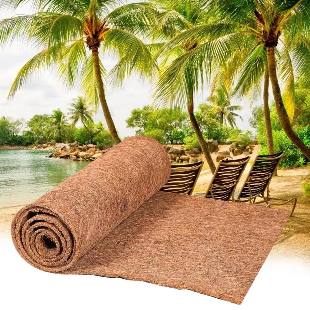 

Coconut Mat Natural 50x200CM Coco Liner Sheet Non-slip For Planters Garden Plant Mat Coco Palm Roll Natural Coconut Superbly