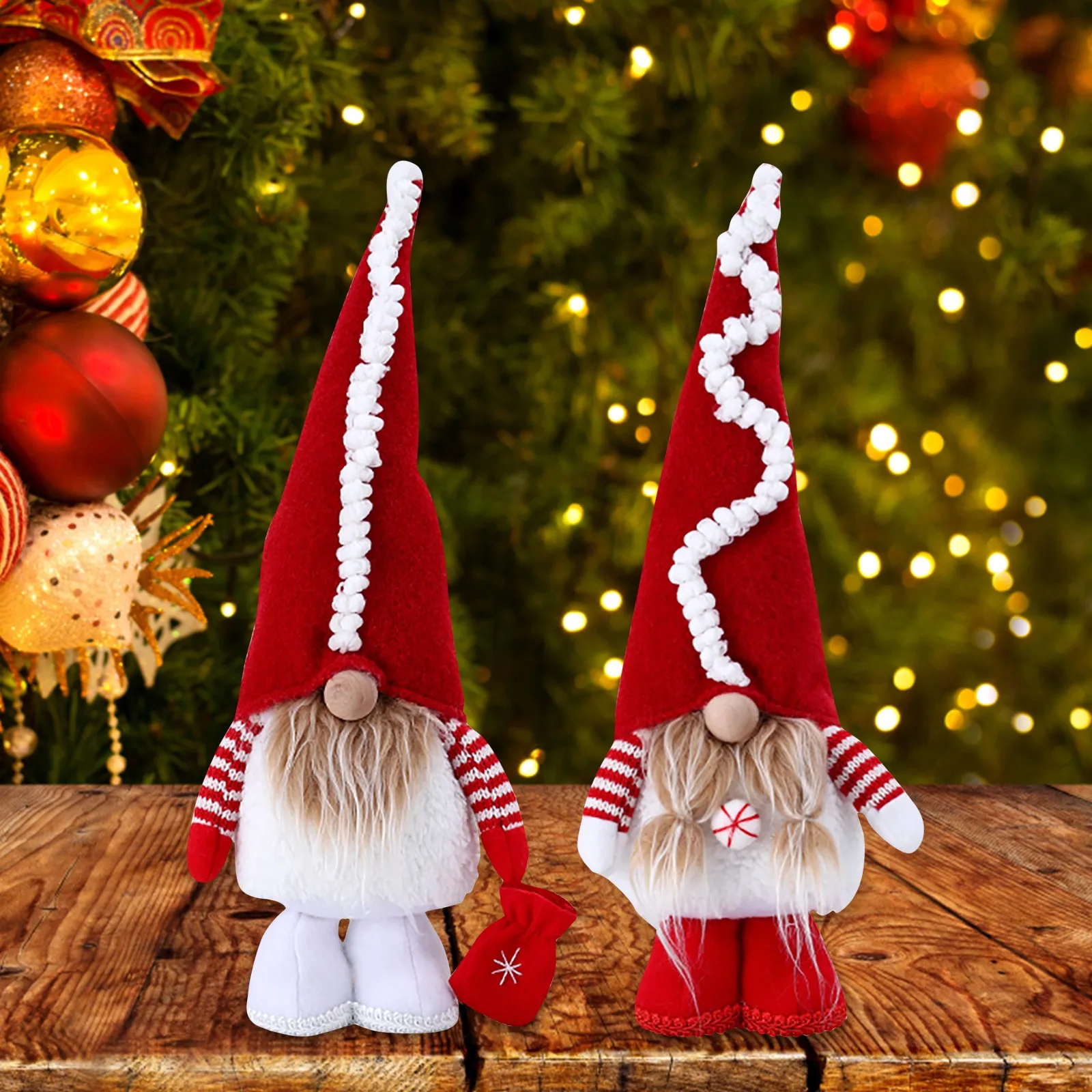 

Рождественские вязаные украшения для кукол без лица, Рождественское украшение для дома, карликовая кукла гнома, подвесные Подвески для рож...