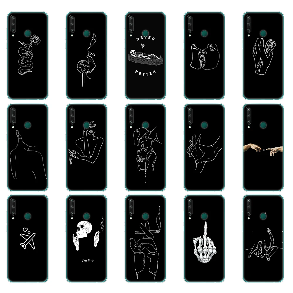 Чехол для Huawei Y6P 6,3 дюйма, Мягкий Силиконовый ТПУ чехол для телефона Huawei y6p 2020 Y 6P MED-LX9N, задняя крышка huaweiy6p, черный бампер