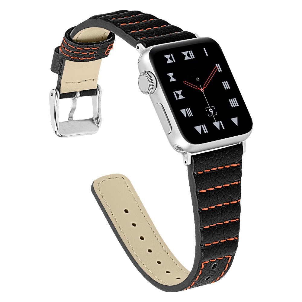 Кожаный ремешок петля для Apple watch band correa 44 мм 42 iwatch 40 38 4/3/4 2/1 браслет apple