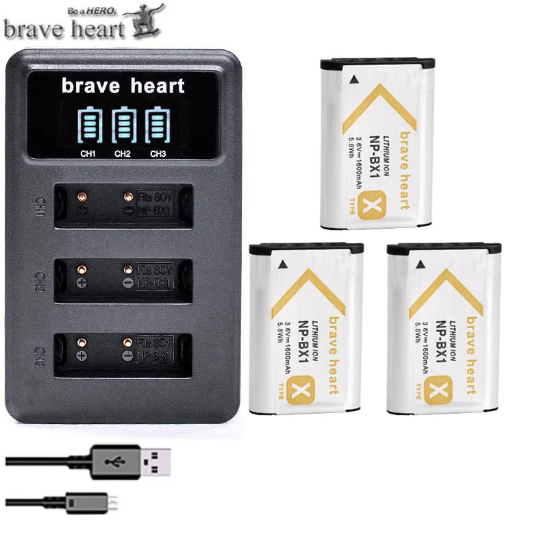 3x bateria NP BX1 NP-BX1 батареи npbx1+ 3 лота USB зарядное устройство для sony HDR-AS100v AS30 AS15 HX400 WX350 RX1 RX100 RX100iii M3 AS100V