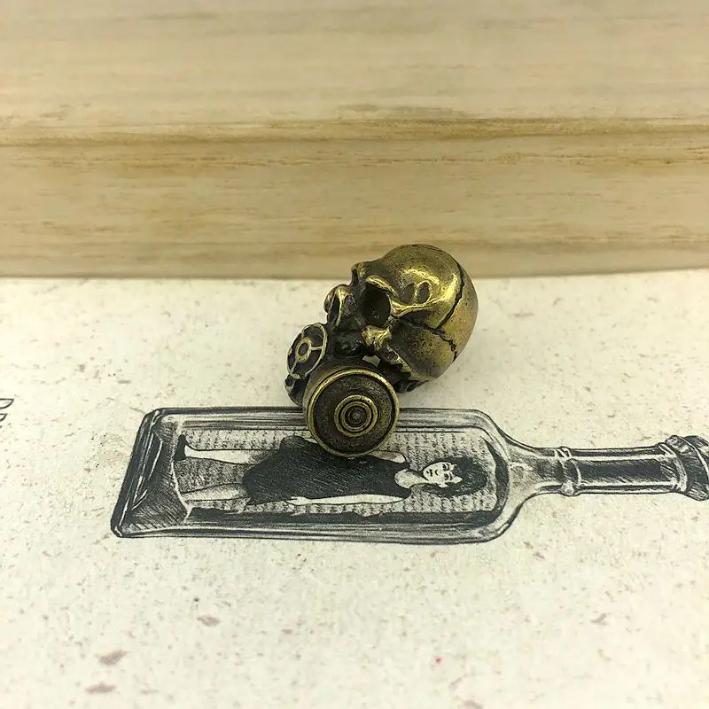 EDC инструменты латунный нож бисер латунная газовая маска череп бусы на шнурок