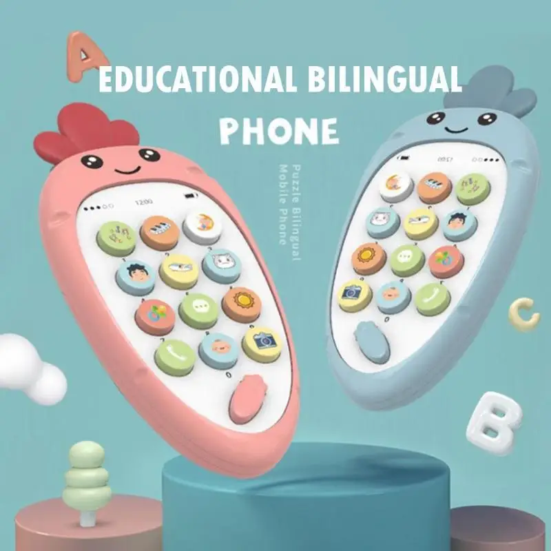 Электронная игрушка мультфильм телефон детский мобильный телефон Обучающие игрушки музыка ребенок младенец Прорезыватель телефон