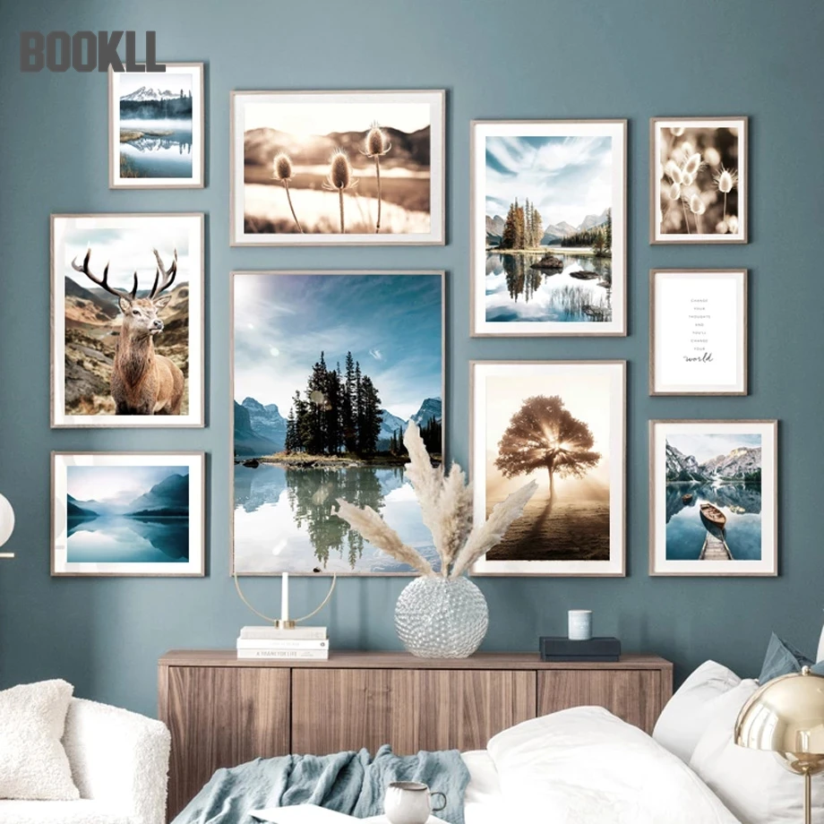 

Озеро Луиза Одуванчик тростник гор вода река цитата в нордическом стиле настенная Картина на холсте постеры и принты Декор для гостиной