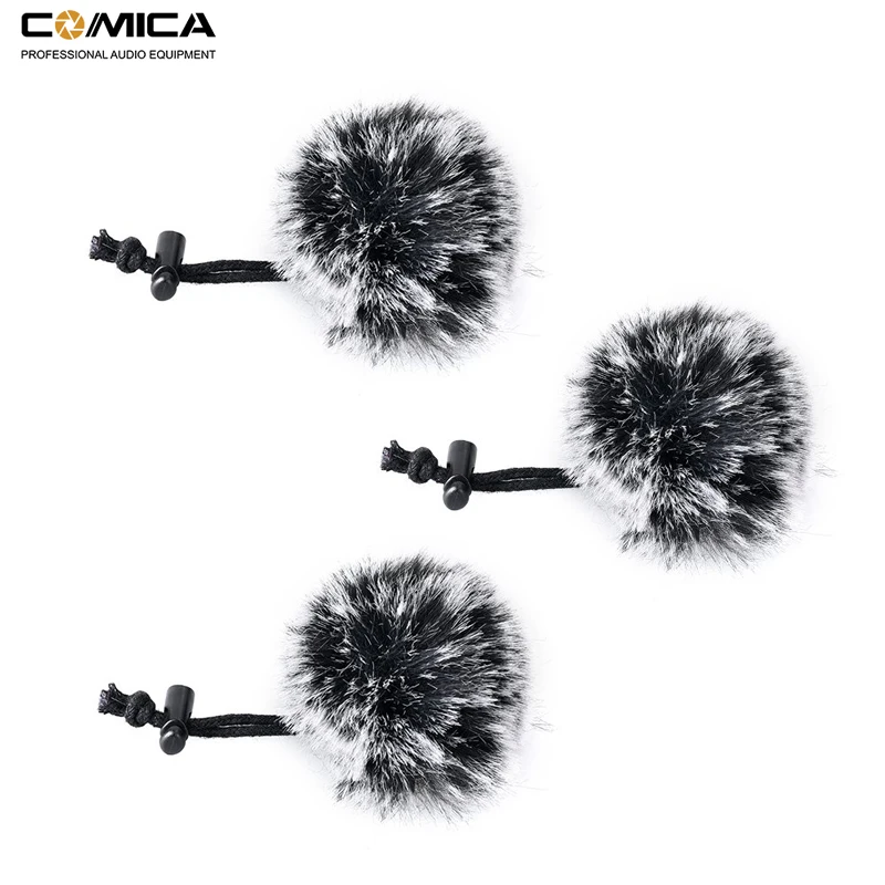 

Comica Wind Muff CVM-MF1 Outdoor Furry Microphone Windscreen Deadcat for Clip on Lavalier Lapel Microphone(3 Pack)