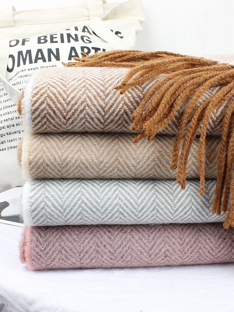 

Brand Scarf female Student Korean version versatile warm neck double sided thickened long dual-purpose shawl new autumn winter