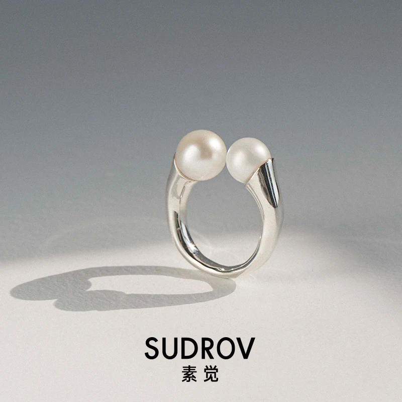

Sudrov 2021spring and Summer New Special-Interest Design Sterling Silver Pearl Ring Female Fashion