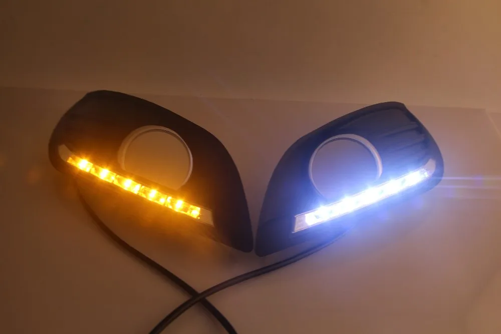 

Eosuns Led Daytime Running Light Drl for Ford Focus 2009-12 Sedan, 2013, Wireless Switch, Yellow Turn Signal, Dim Control